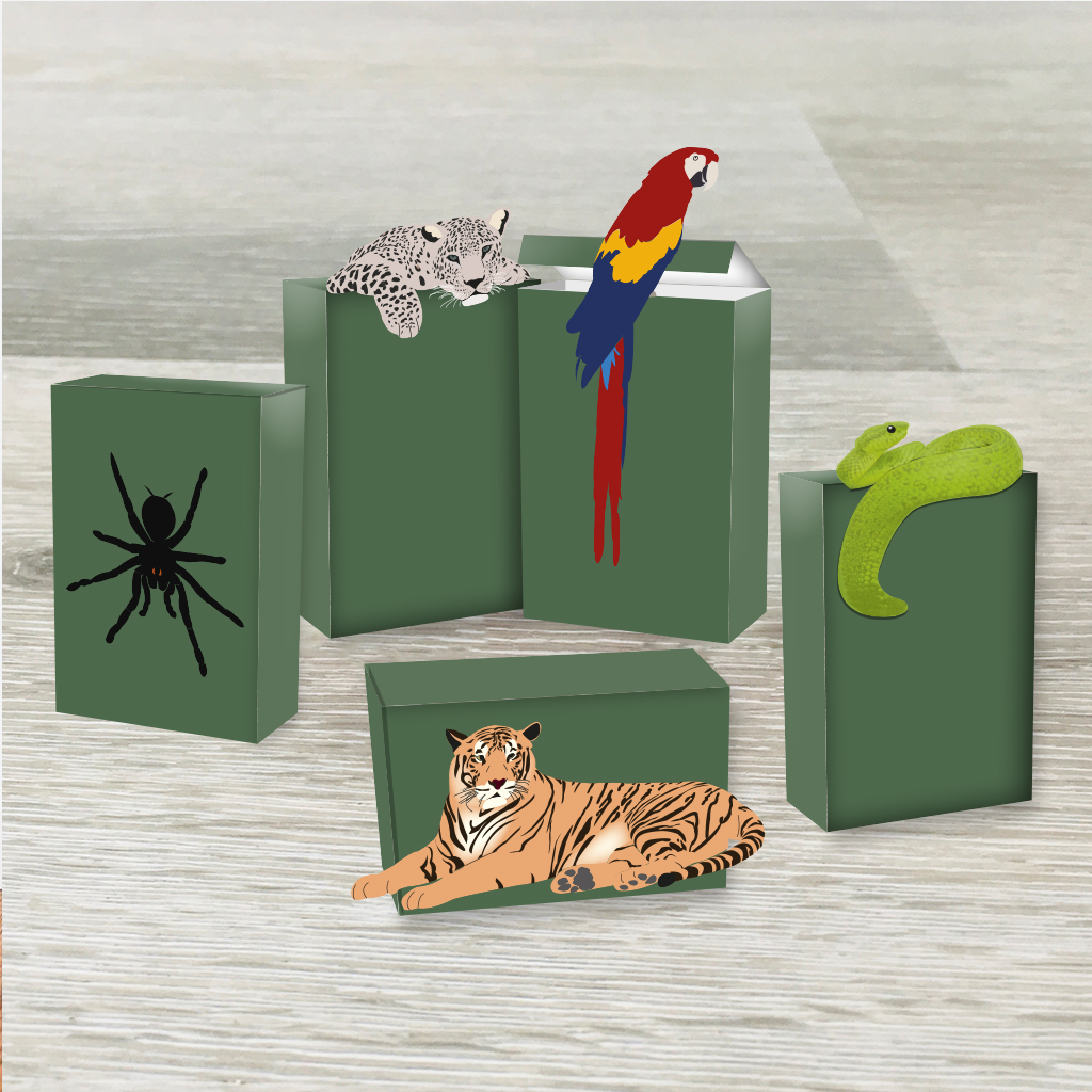 Feestpakket 1 - Thema jungle - Uitnodiging, versiering en traktatie - Printables