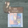Jungle traktatie label - Aapje - Printable. Aap traktatie maken. Traktatiezakjes aap. Aapje banaan traktatie. Snoep banaantjes, koek, snoepjes en/of uitdeelcadeautjes.