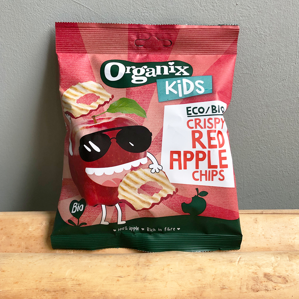 Gezonde traktatie snacks -Organix appel chips