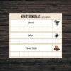 Stempelkaart Sinterklaas - Stempelkaart speelgoed - Scrabble letters