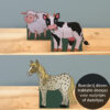 Rozijnen traktatie doosjes - Boerderij dieren - Koe en schaap - Printable. Traktatie thema boerderij. Traktatie boerderijdieren. Gezonde traktatie boerderij. Traktatie rozijntjes printable.
