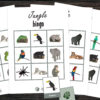Bingo - Jungle - Printable. Jungle bingo. Bingokaart maken. Bingo kaarten kinderfeestje. Bingo spel. Bingo spelen thuis. Kinderfeestje activiteiten thuis. Bingo printen. Bingo printable.