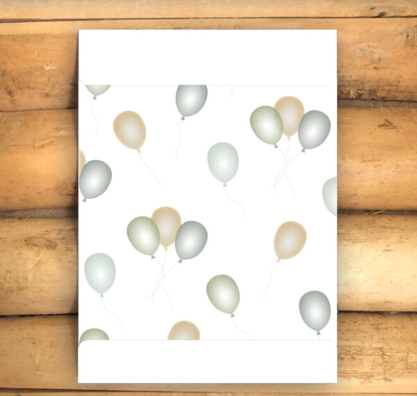 Cadeauzakje - Ballonnen - Printable. Tegoedbon of kaart inpakken. Geld leuk inpakken. Geld geven. Sierraad zakje. Cadeaukaart geven. Intertoys cadeaukaart kinderfeestje.