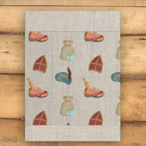 Sinterklaas cadeauzakje – Sinterklaas patroontje – Jute look – Printable. Papieren cadeauzakjes sinterklaas. Cadeauzakje maken. Cadeauzakje printable.