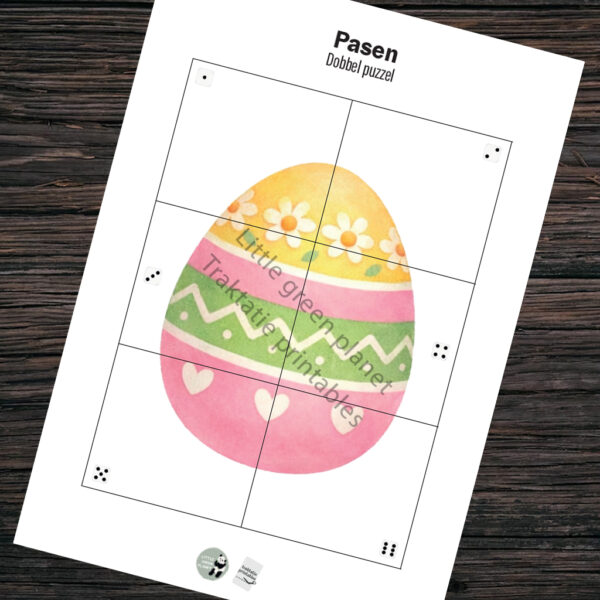 Paas dobbelspel – Set van 7 unieke dobbel puzzels – Printable. Paas spelletje. Paas activiteit thuis, school, kinderopvang, BSO.