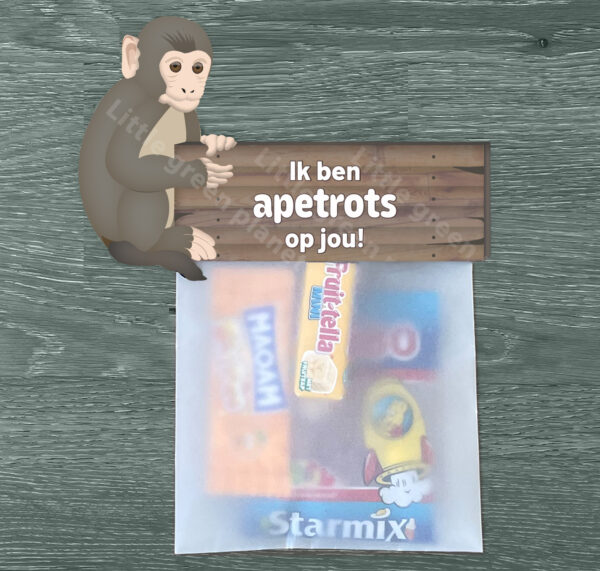 Ik ben apetrots op jou labels – Printable. Afzwemmen traktatie. Geslaagd traktatie. Diploma traktatie. Avondvierdaagse traktatie.