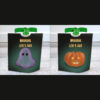Halloween traktatie wikkels voor knijpfruit – Pompoen en spook – Printable. Halloween knijpfruit. Gezonde Halloween traktatie. Traktatie maken, diy.