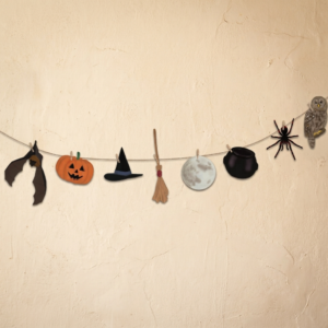 Halloween slinger printable. Halloween slinger printen. Halloween slinger maken. Halloween decoratie diy.