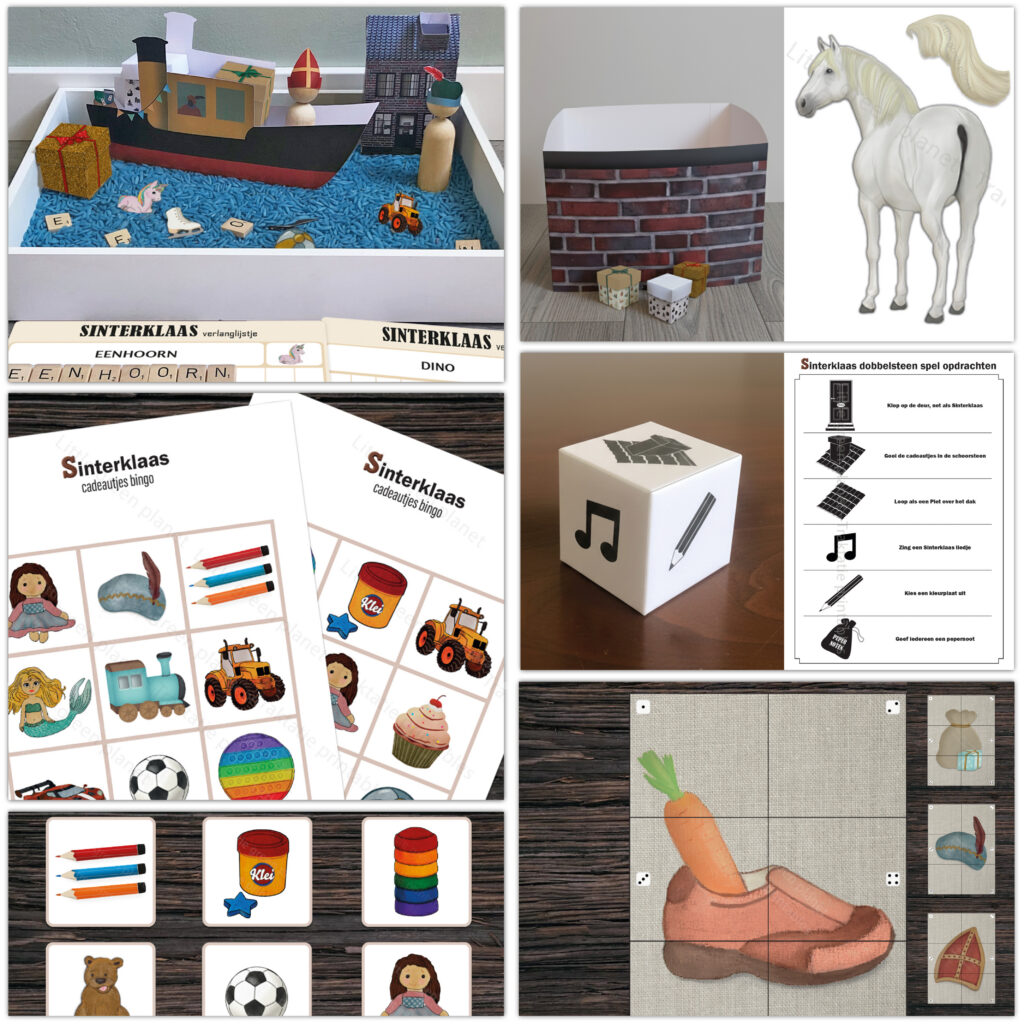 Sinterklaas spellen en activiteiten bundel | Leuke Sinterklaas activiteiten om te printen. Sinterklaas printables. Sinterklaas memory, bingo, ozosnel prikje, groepsactiviteiten.